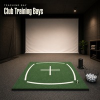 Tapis de frappe multi-usages pour simulateur de golf d'intérieur, vert/blanc, 1,5 m x 1,5 m, épaisseur 30 mm, modèle 1515BYJ-1, fourni par l'usine