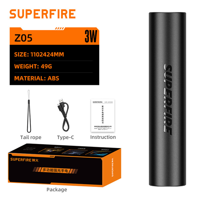 USB-C LED Rechargeable UV Flashlight Mini Powerful 395nm Ultraviolet Black Light Purple Color 3.7V Input Voltage
