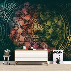 Papier peint <span class=keywords><strong>mural</strong></span> 3D <span class=keywords><strong>Mandala</strong></span> de luxe pour salon, imperméable, sans couture, amovible - Product Image 2