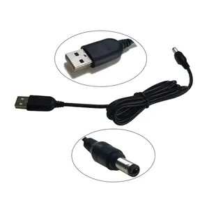 USB DC 5.5mm x 2.5mm 1.5m güç dönüştürücü kablosu kablosu USB 5.5*2.5mm Tablet şarj güç kablosu