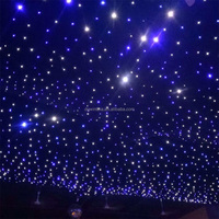Rideau LED DMX en velours avec étoiles pour mariage, Noël, fête, toile de fond de plafond, lumières de rideau d'étoiles de haute qualité