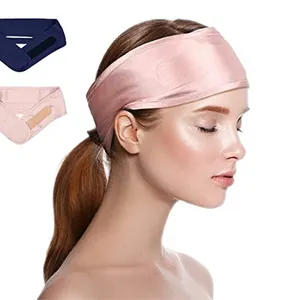 Cinta para el pelo con logotipo personalizado para mujer, bandana de seda satinada para la cabeza, para Spa y deporte, venta al por mayor