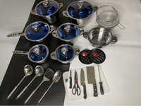 Offre Spéciale Style Africain 30/50 Pièces Ensemble de Vaisselle et Batterie de Cuisine en Acier Inoxydable Accessoires de Cuisine