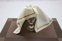 Serviettes de cocktail carrées en lin et coton brodées personnalisées avec monogramme, style classique, faites à la main, écologiques, fourniture directe d'usine