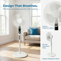 Ventilateur électrique moderne de 16 pouces avec télécommande, en matériaux durables, ventilateur sur pied, solution de refroidissement écologique pour les grossistes B2B