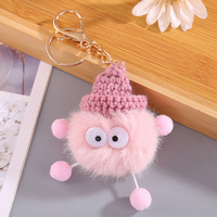Sprite en peluche douce et moelleuse avec chapeau en laine, idée cadeau unique pour breloque de sac ou porte-clés