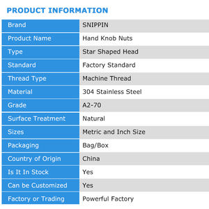 Pegangan tombol bintang benang wanita dalam baja tahan karat berbentuk bintang lubang buta penjepit kacang prem roda tangan M6-M20 untuk mur - Product Image 6