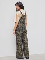 Nouvelle collection 2025 : Salopette rétro style américain imprimé léopard pour femme – Coupe ample et large, effet amincissant, style INS, transfrontalier