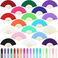 Éventail pliant en papier de bambou simple Mticolor Wuyung FAN02 pour mariages et fêtes, motif grande rose, logo personnalisé, vente en gros