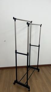 Estante de ropa de doble barra de hierro y <span class=keywords><strong>Metal</strong></span> moderno, organizador de ropa colgante portátil para dormitorio, sala de estar para zapatos - Product Image 4