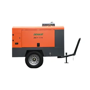 Heavy Duty Air Cooled 13bar Diesel Driven Mobile Rotary Screw Air Compressor