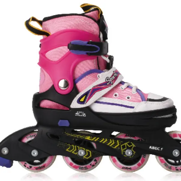 Sepatu Seluncur Anak Laki-laki Perempuan, Sepatu Roda Inline Quad Skate Dewasa Dapat Disesuaikan Grosir untuk Anak-anak