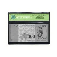 Kunst und Handwerk Malaysia Ringgit 24k Silber Geschenk, Souvenirs Silber Banknote mit COA Rahmen für die Sammlung