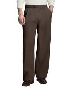 Pantalons habillés décontractés pour hommes, style <span class=keywords><strong>Old</strong></span> Money, plissés, larges, vintage, coupe décontractée, pantalons de travail, pantalons de bureau - Product Image 1