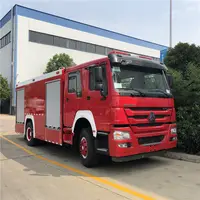 Dimensão do caminhão de bombeiros 4x2 euro 2 howo 266hp 8000 litros