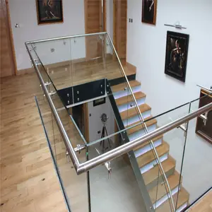 Бескаркасные перила из закаленного стекла/суперпрозрачная стойка из ламинированного стекла, лестница, Балконная балюстрада