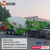 Trailer Tangki Pencampur Beton Semi 16cbm Tri Axle dengan Mesin Diesel untuk Dijual