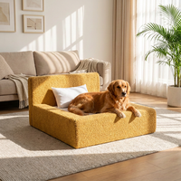 Lit Canapé Moderne de Luxe pour Chien, Grand Coussin en Mousse Effet Guimauve, Nouveau Design, Zone de Couchage Douillette avec Housse Bouclette Lavable