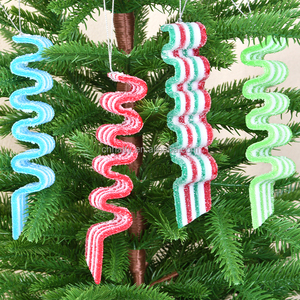 Hatty Christmas Tree Hanging Plastic Candy Cane <b>Red</b> White Lollipop Ornaments 14.5cm Home Party New Year Gift Children's Toys - Product Image 1