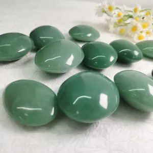 Wholesale Healing Crystal Stone Smooth Green Aventurine Quartz Palm Stone