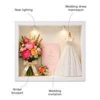 Cadre de présentation lumineux pour mariage, taille personnalisée, pour bouquet, invitation et souvenirs de robe