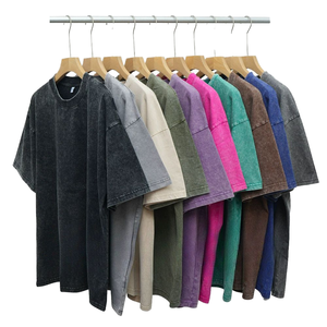 เสื้อยืดโอเวอร์ไซส์สไตล์วินเทจคุณภาพสูง ผ้าฝ้ายถัก 100% ล้างสีแบบแอซิด พิมพ์โลโก้ตามสั่ง ไซส์พลัส สตรีทแวร์ - Product Image 1