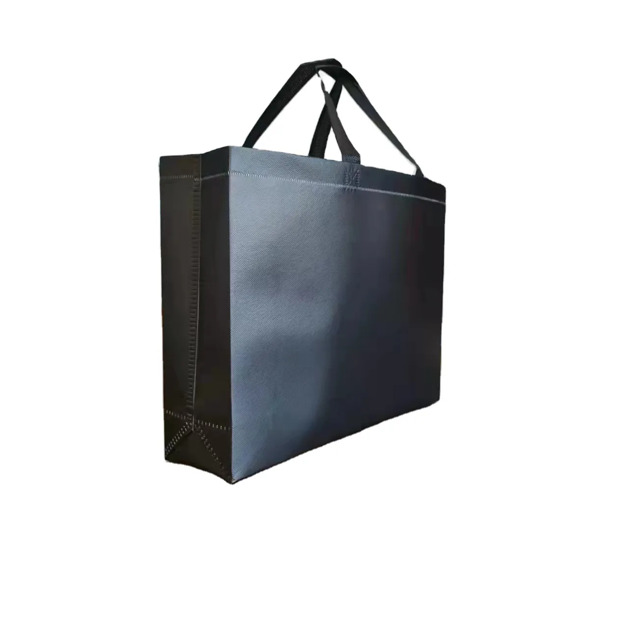 Bolsa reutilizable laminada de color metal personalizada, bolsa de compras de protección ambiental y duradera, no tejida, utilizada para marcar groce