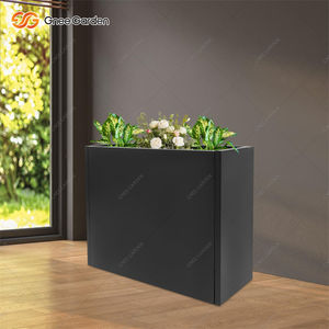 Heavy-Duty Black Galvanized Steel Flower Pot Outdoor Planter Box Durable Decor Garden Porch Home Mall Indoor 32x12x24-inch - Product Image 5