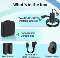 Nouveau chargeur portable d'urgence pour véhicules électriques 7KW 32A EVSE, boîte de charge Plug & Play Type 2 IP65, câble de 5M pour véhicule électrique