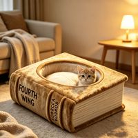 Lit pour chat PAIPET en forme de livre créatif, en peluche douce et épaisse, coussin de couchage pour chat, fournitures pour animaux de compagnie en gros OEM
