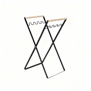 Garbage Bag Holder X-Shaped Foldable Portable <b>Kitchen</b> <b>Storage</b> <b>Rack</b> Black Customizable Color - Product Image 1