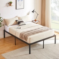 Meilleur vente en gros nouveau design de lit durable de bonne qualité plate-forme d'installation facile double à base de lit tubulaire en acier pour la maison/hôtel/bureau