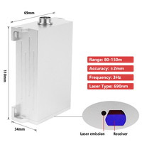 Capteur laser industriel automatique IP67 pour la mesure de distance Module de capteur de distance de haute précision de 100m avec protocole RS485