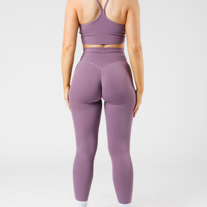 Women Gym Wear Mid Waist Seamless Yoga Leggings Full Length Solid Color Spandex/Polyester Quick Dry Breathable Sport Pants - Product Image 2
