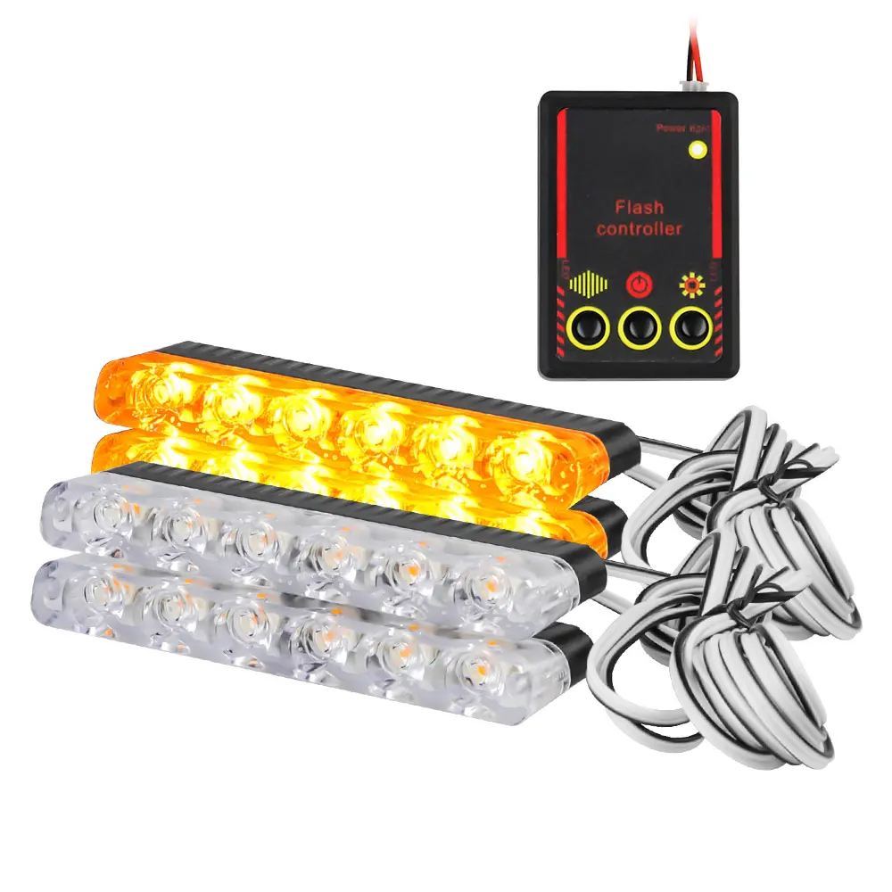 2023 cho điều hành xe phổ LED ánh sáng với bốn nhấp nháy màu đỏ và màu xanh khẩn cấp điều khiển từ xa flashers