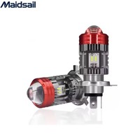 Faro Delantero para Motocicleta Súper Brillante de 12V 80V, Bombilla Bicolor Blanca y Amarilla de 20W con Lente, Luz Alta y Baja de 1900mm