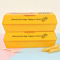 Boîte à hot-dogs à ouverture supérieure, logo personnalisé imprimé, contenants alimentaires jetables en papier kraft résistant à la graisse, fabricant Chine