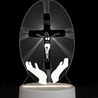 Décoration murale chrétienne personnalisée et rechargeable avec éclairage LED de Jésus pour la maison et les cadeaux religieux