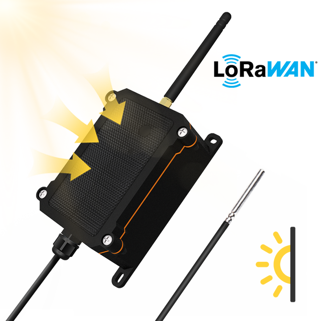 Solar Charging Lorawan End Node Sensor with DS18B20 Temperature Sensor