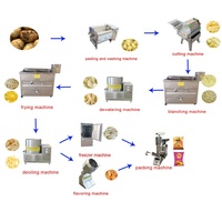 Productielijn voor kleine batches originele gesneden aardappelchips en -friet, semi-automatische commerciële verwerkingslijn