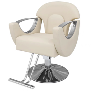 Silla de Barbero Hidráulica Negra, Ajustable, Giratoria, Reclinable, con Acabado en Latón, para Salón de Belleza, Peluquería - Product Image 5