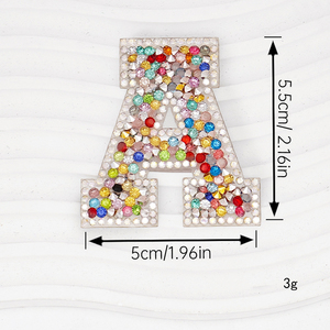 Cổ Tự Dính Rhinestone Thư Vá 5.5Cm Chiều Cao Vải Nhựa Tự Làm Hat Trang Trí Nội Thất Tiếng Anh Thư Hình Dạng Appliqued Kỹ Thuật - Product Image 1