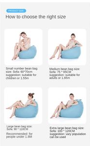 Fauteuil pouf doux avec housse en tissu de lin pour adultes et enfants - Product Image 2