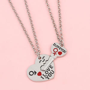 Collar de Pareja YYN 2026 de Acero Inoxidable con Colgante de Candado de Corazón y Cadena de Eslabones Chapada, con Dije Magnético a Juego para Compromiso - Product Image 3