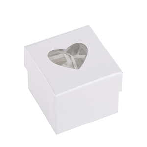 Luxe Mini femmes boucle d'oreille bague <span class=keywords><strong>montre</strong></span> emballage recyclable <span class=keywords><strong>rigide</strong></span> boîte à bijoux personnalisable imprimé conception coeur fenêtre en relief - Product Image 2