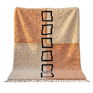 Moroccan Unique Beni Ourain <b>Rug</b> Hand Made Moroccan <b>Boho</b> Beni Ourain <b>Rug</b> Albertina Hand Knotted Wool Area <b>Rug</b> By ITHL - Product Image 1