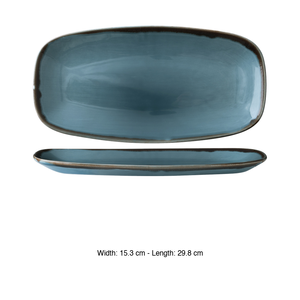 Plateau rectangulaire empilable Dudson Harvest Blue, 29,8 x 15,3 cm, pour la restauration, les hôtels, les fournitures en gros - Product Image 3