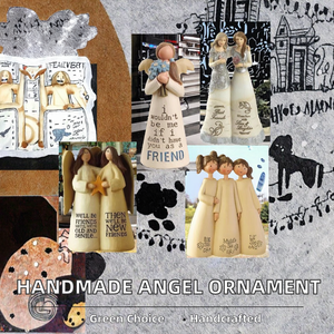 Adorno Navideño Exclusivo Transfronterizo, Escultura Pequeña de <span class=keywords><strong>Hermanas</strong></span> Ángeles Hecha a Mano y Ecológica, Artesanía de Resina para el Hogar - Product Image 2