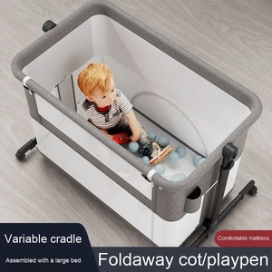 Berceau bébé pliable en tissu de coton, réglable en hauteur, avec fermeture éclair et fonction de balancement, directement de l'usine - Product Image 3
