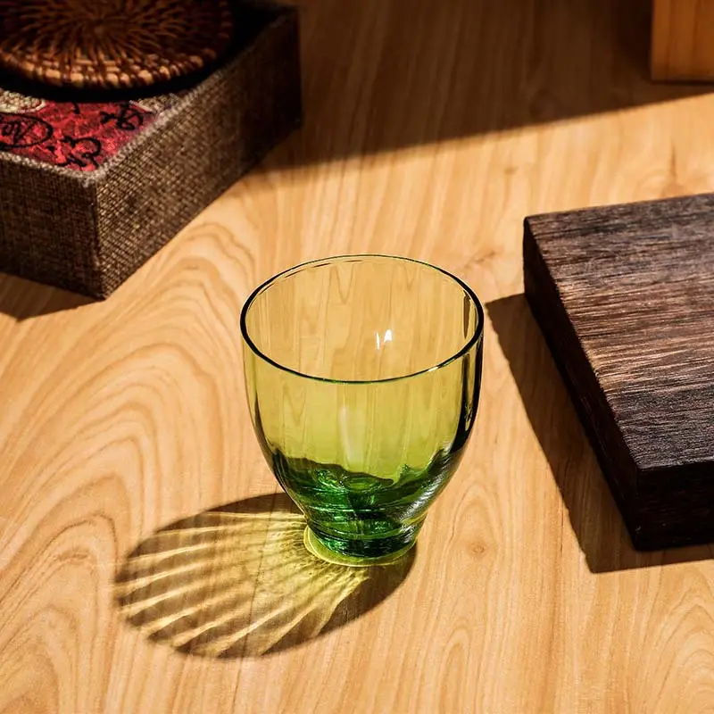 מכירה חמה סיטונאי כלי שולחן יצירתי כוס ירוק שקוף קונג פו כוס תה סט לבית כוס תה מזכוכית